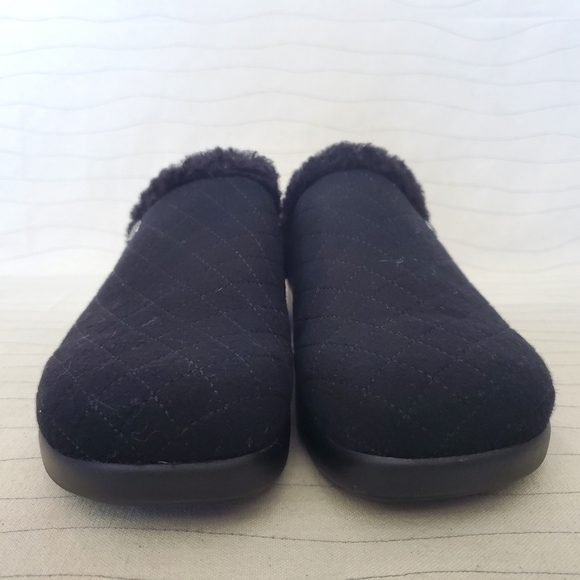 Alegria Womens Comfee Onyx Slipper Black Slip On Quilted Sherpa Lined Sz 10.5-11 - Picture 4 of 10